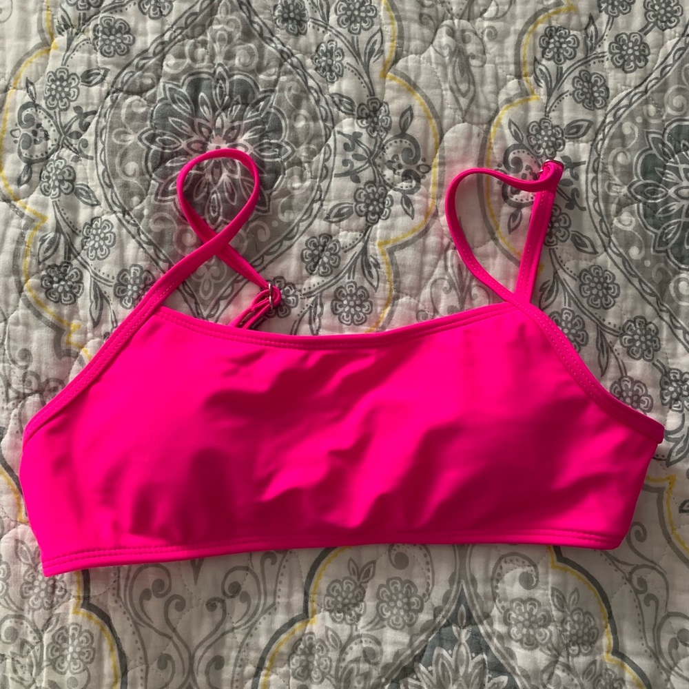 Neon pink bikini top